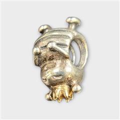 PANDORA S925ALE STERLING SILVER 14K GOLD QUEEN BEE CHARM CROWN ACCENT